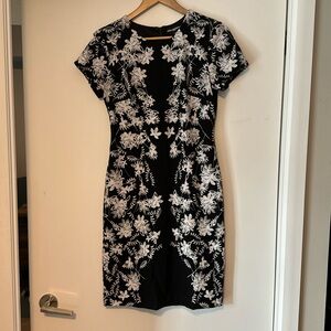 Black & White Floral Work Dress